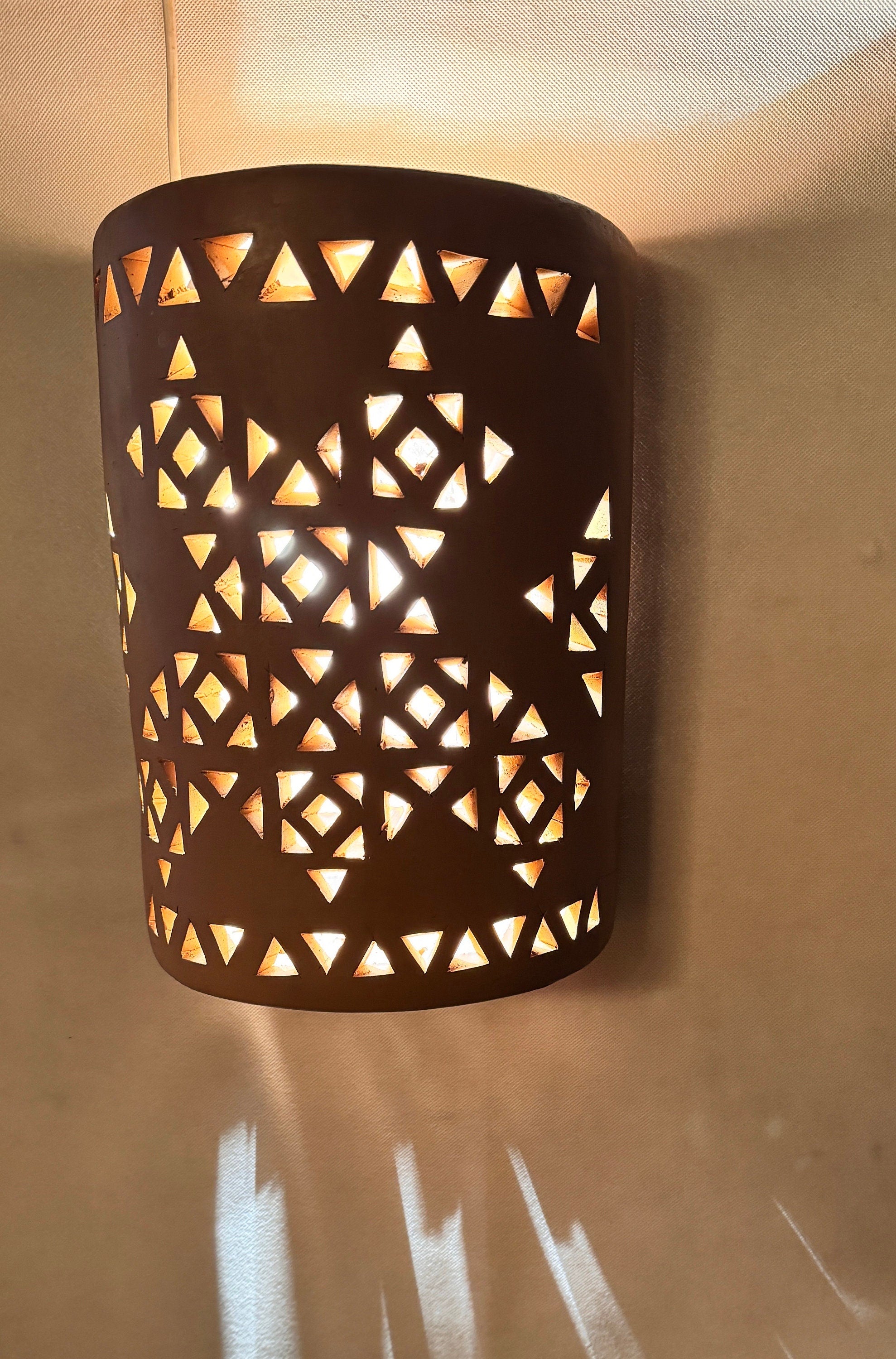 Clay Wall Light , Clay Sconces, Wall Lamp , Handmade Clay Terra Cotta Wall Lights