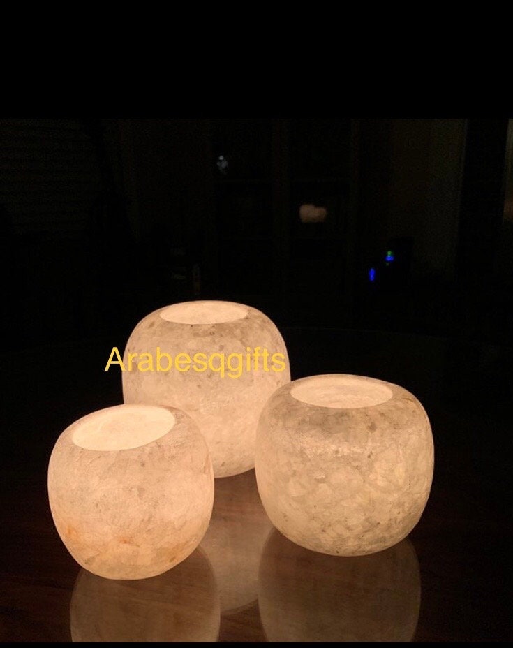 White Alabaster Stone Candle Holder, Egyptian Alabaster, Tea Light Candle Holder, Natural Stone