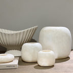 White Alabaster Stone Candle Holder, Egyptian Alabaster, Tea Light Candle Holder, Natural Stone