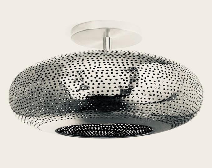 Ceiling Flush Mount, Semi flush Mount, Moroccan Brass Pendant Lamp, Ceiling Light, Copper Light. Oval shaped