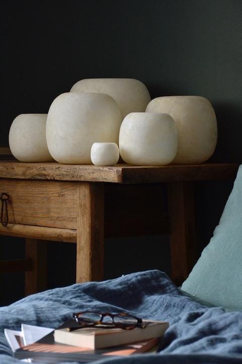 White Alabaster Stone Candle Holder, Egyptian Alabaster, Tea Light Candle Holder, Natural Stone