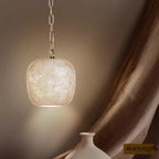 White Alabaster Stone Pendant Lamp. Natural Stone Hanging Light, Alabaster Ceiling Light,