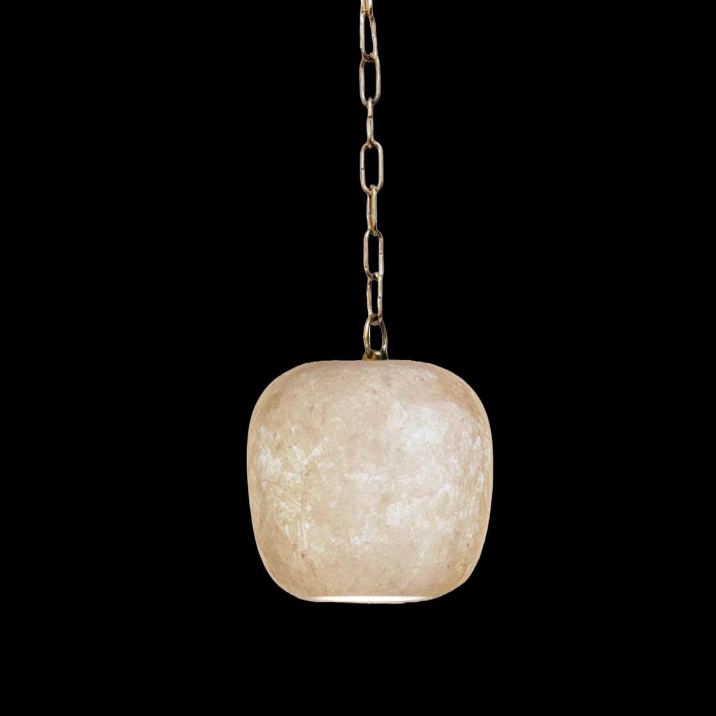 White Alabaster Stone Pendant Lamp. Natural Stone Hanging Light, Alabaster Ceiling Light,