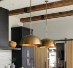 Brass Dome Pendant Lamp, Ceiling Light, Light Fixture, Oxide Brass Pendant Lamp, Hammered Brass Pendant Lamp.