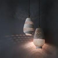 Clay Set Of 2 Pendant Lamp, Clay Ceiling Light, Hanging Lights, Off-White Clay Light