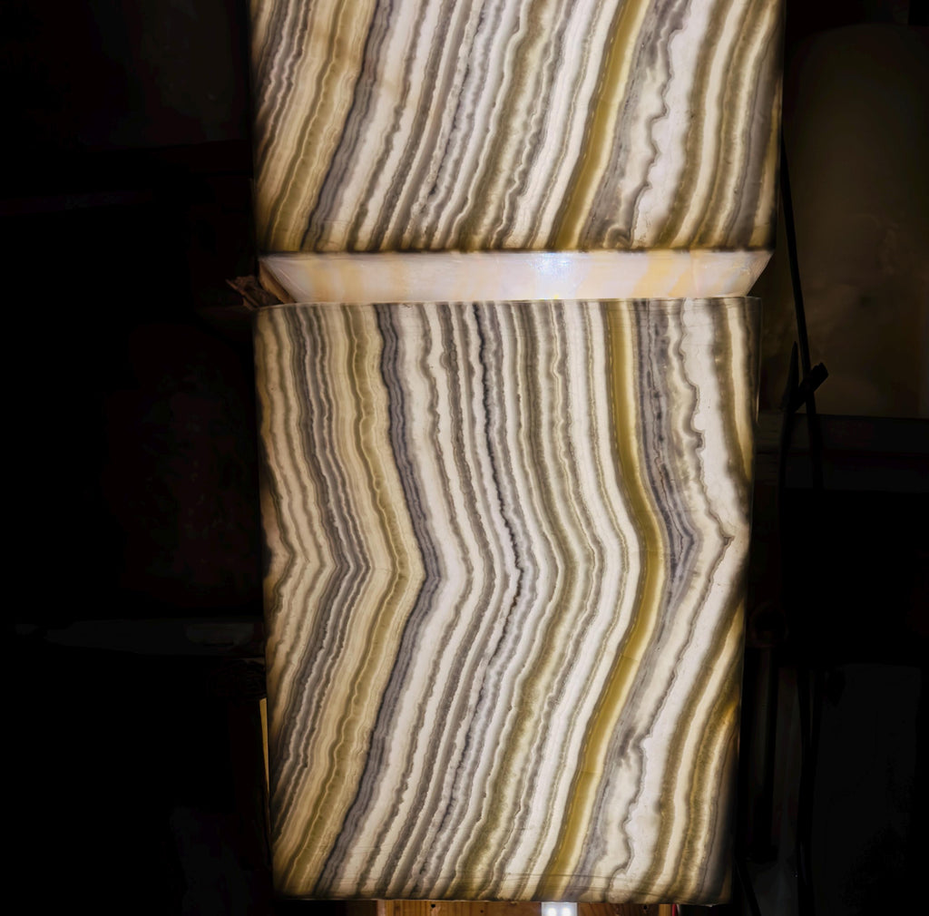 Alabaster Wall Light, Alabaster Stone Scones, Egyptian Handmade Alabaster Wall Light. Rectangle Wall Lamp