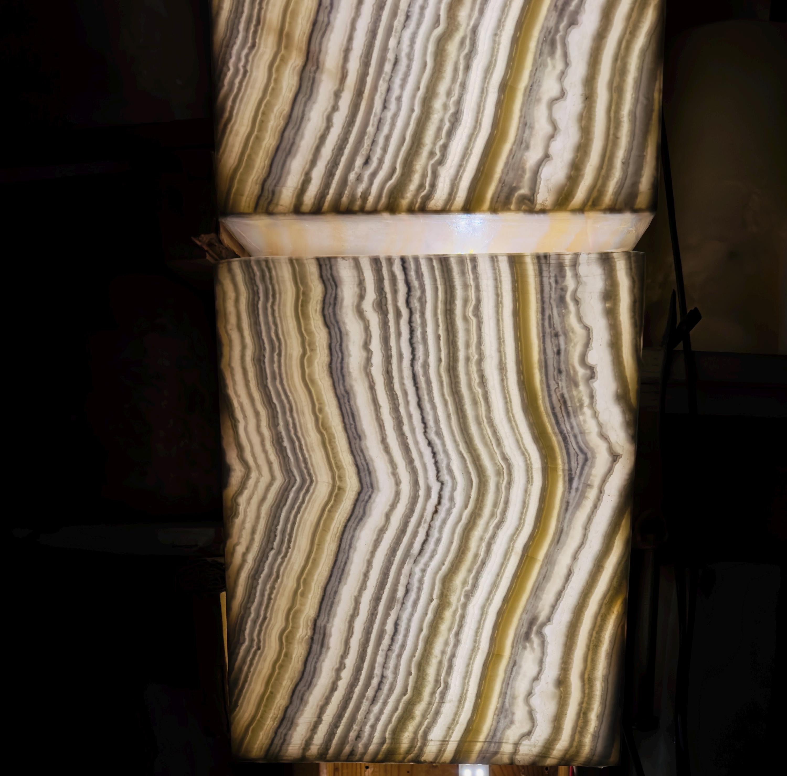 Alabaster Wall Light, Alabaster Stone Scones, Egyptian Handmade Alabaster Wall Light. Rectangle Wall Lamp