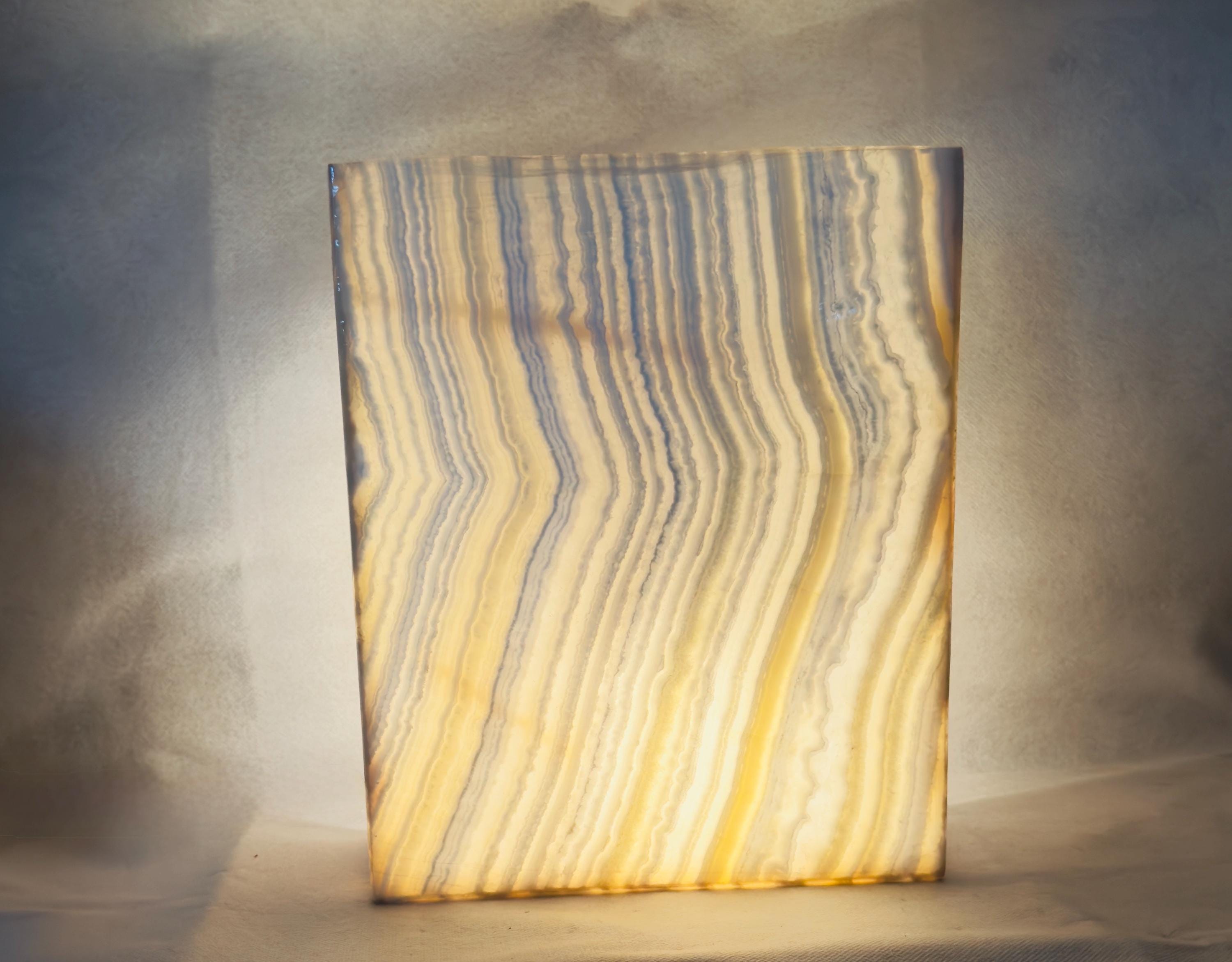 Alabaster Wall Light, Alabaster Stone Scones, Egyptian Handmade Alabaster Wall Light. Rectangle Wall Lamp
