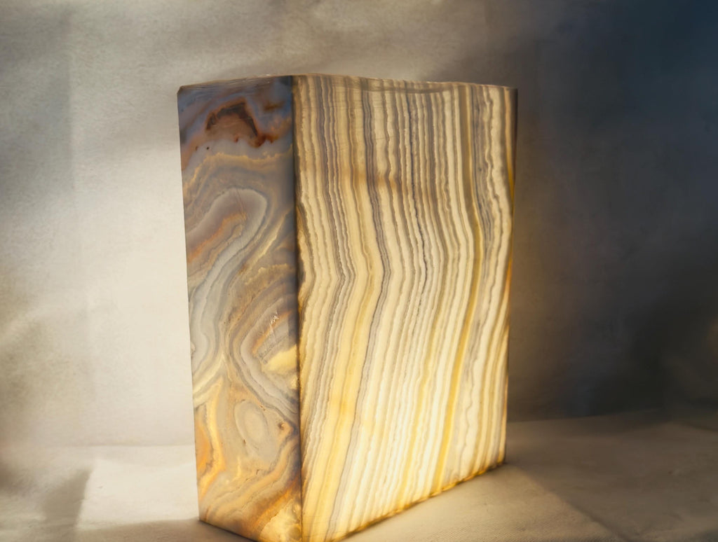 Alabaster Wall Light, Alabaster Stone Scones, Egyptian Handmade Alabaster Wall Light. Rectangle Wall Lamp