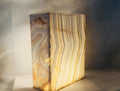 Alabaster Wall Light, Alabaster Stone Scones, Egyptian Handmade Alabaster Wall Light. Rectangle Wall Lamp