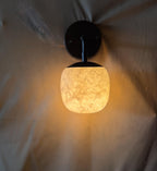 White Alabaster Wall Lamp, Natural Stone Light Fixture, Unique Wall Lamp, Elegant Ambient Lighting for Home Décor”