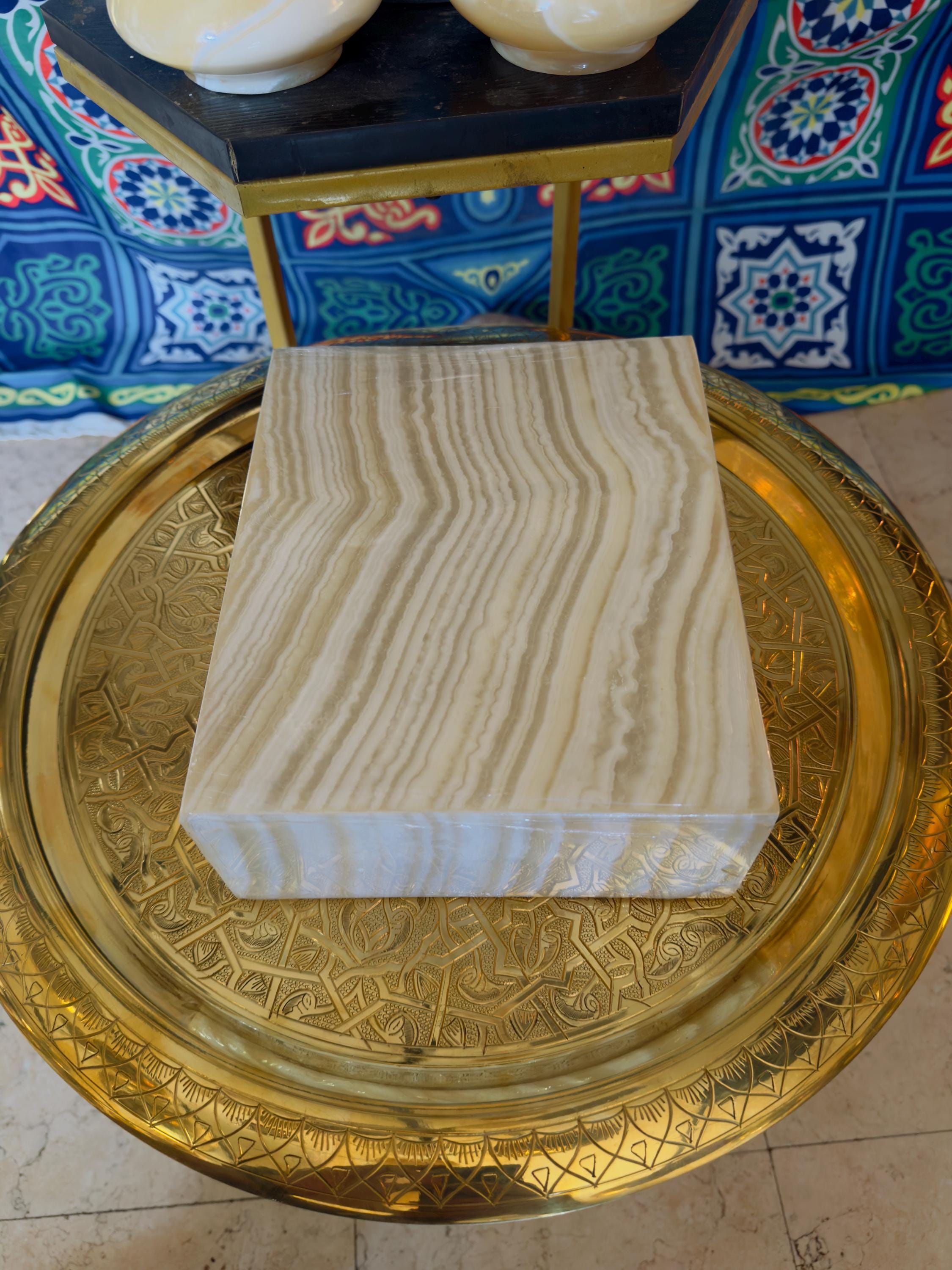 Alabaster Wall Light, Alabaster Stone Scones, Egyptian Handmade Alabaster Wall Light. Rectangle Wall Lamp