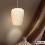 White Alabaster Stone Pendant Lamp. Natural Stone Hanging Light, Alabaster Ceiling Light,