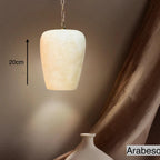 White Alabaster Stone Pendant Lamp. Natural Stone Hanging Light, Alabaster Ceiling Light,