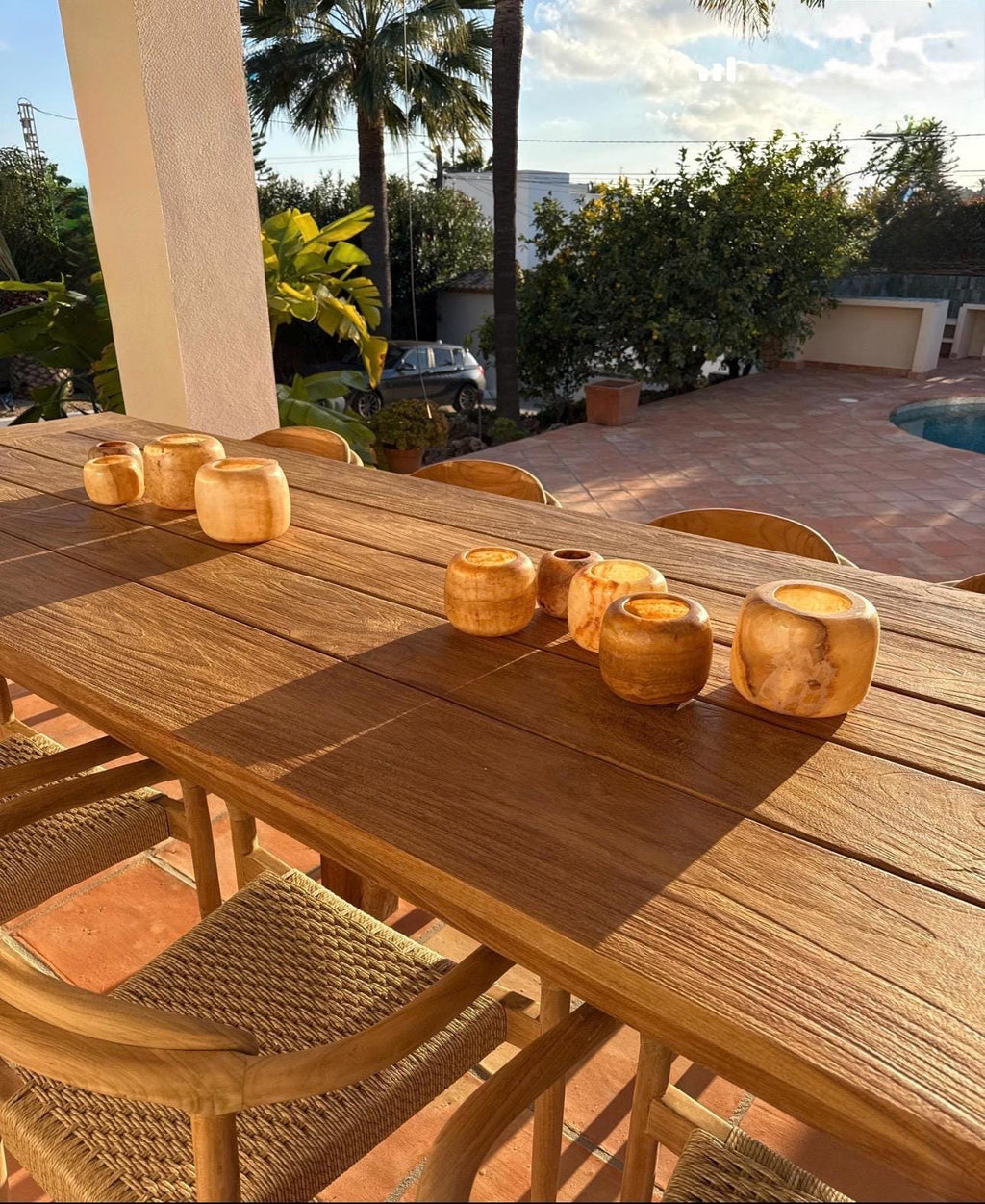 ALABASTER Natural Stone CANDLE HOLDER Brown Alabaster Candle Holder.Tea Light Candle Holder. Egyptian Arabic Alabaster Amber