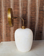 White Alabaster Wall Lamp, Natural Stone Light Fixture, Unique Wall Lamp, Elegant Ambient Lighting for Home Décor”