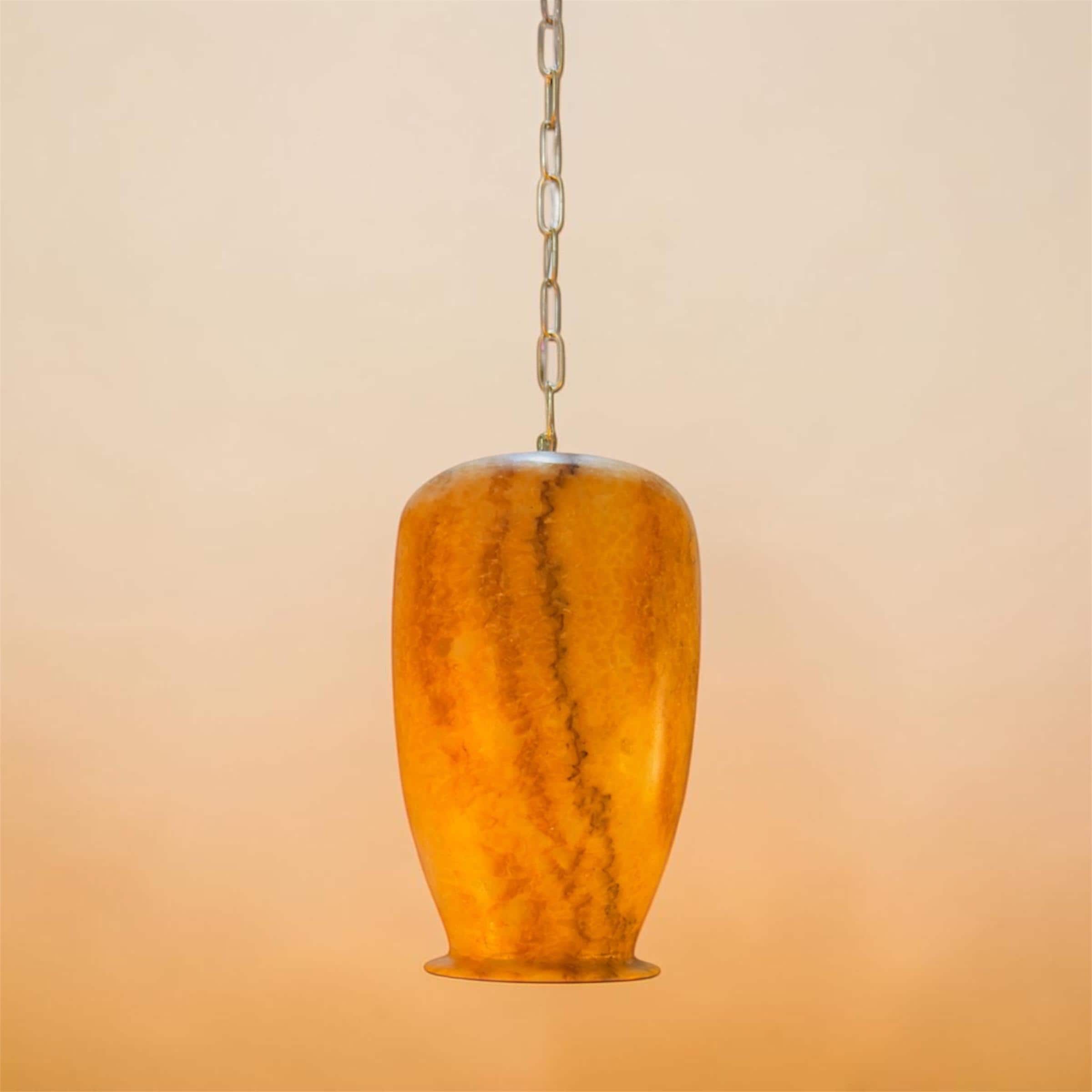 Alabaster Stone Pendant Lamp. Natural Stone Hanging Light, Alabaster Ceiling Light, natural Brown Stone