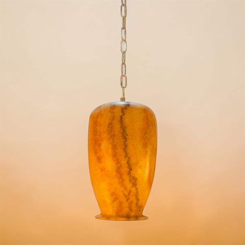 Alabaster Stone Pendant Lamp. Natural Stone Hanging Light, Alabaster Ceiling Light, natural Brown Stone
