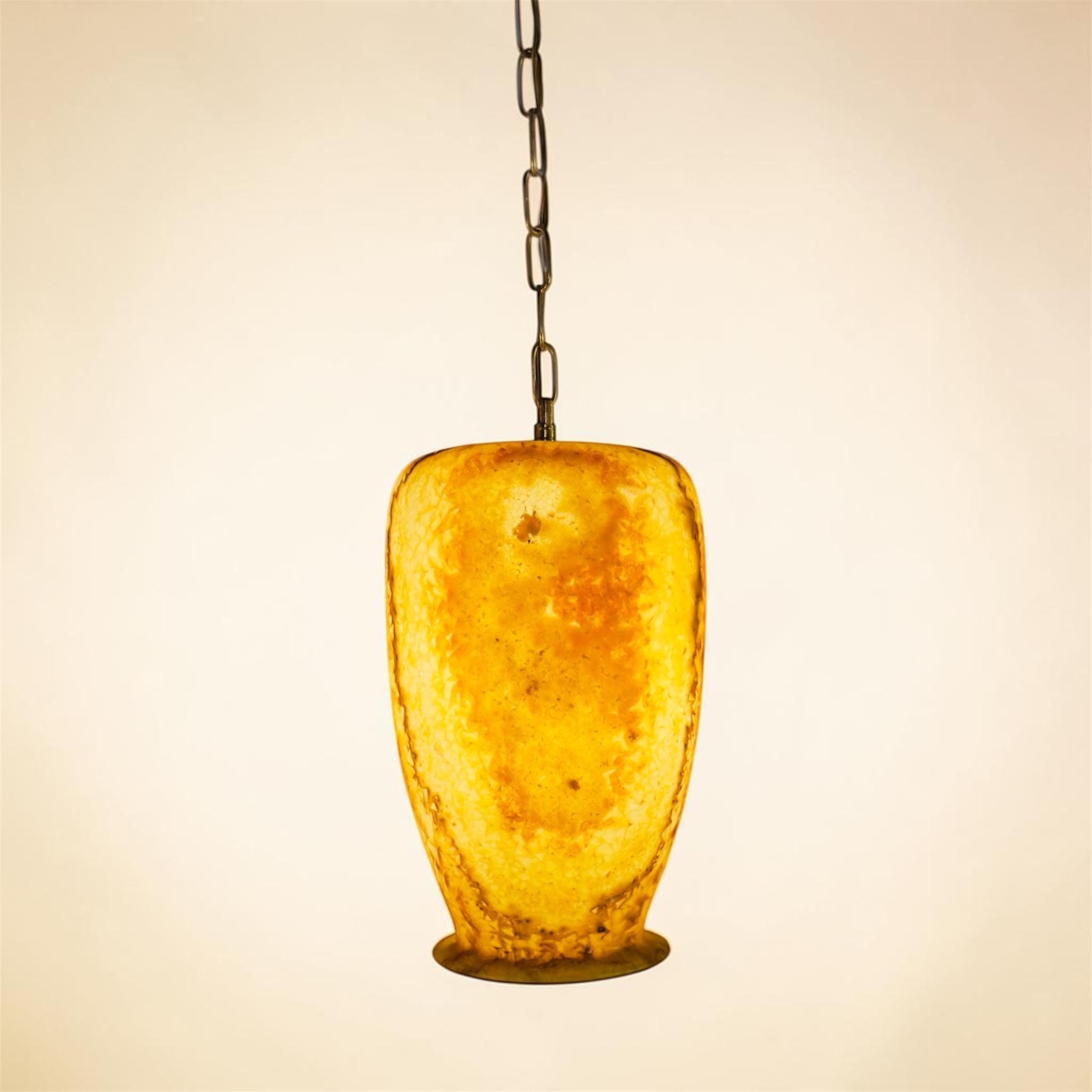 Alabaster Stone Pendant Lamp. Natural Stone Hanging Light, Alabaster Ceiling Light, natural Brown Stone