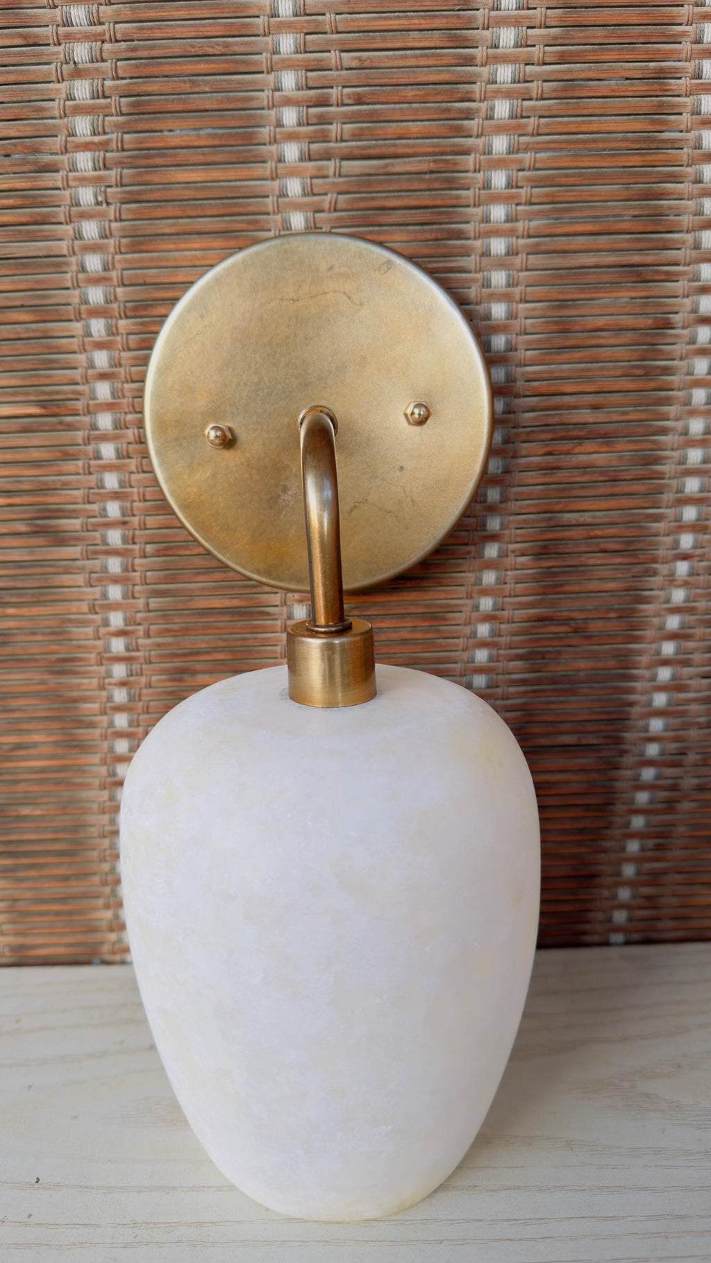 White Alabaster Wall Lamp, Natural Stone Light Fixture, Unique Wall Lamp, Elegant Ambient Lighting for Home Décor”