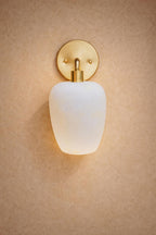 White Alabaster Wall Lamp, Natural Stone Light Fixture, Unique Wall Lamp, Elegant Ambient Lighting for Home Décor”