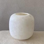 Set Of 3 White ALABASTER CANDLE HOLDER White Alabaster Candle Holder. Tea Light Candle Holder. Alabaster Natural Stone
