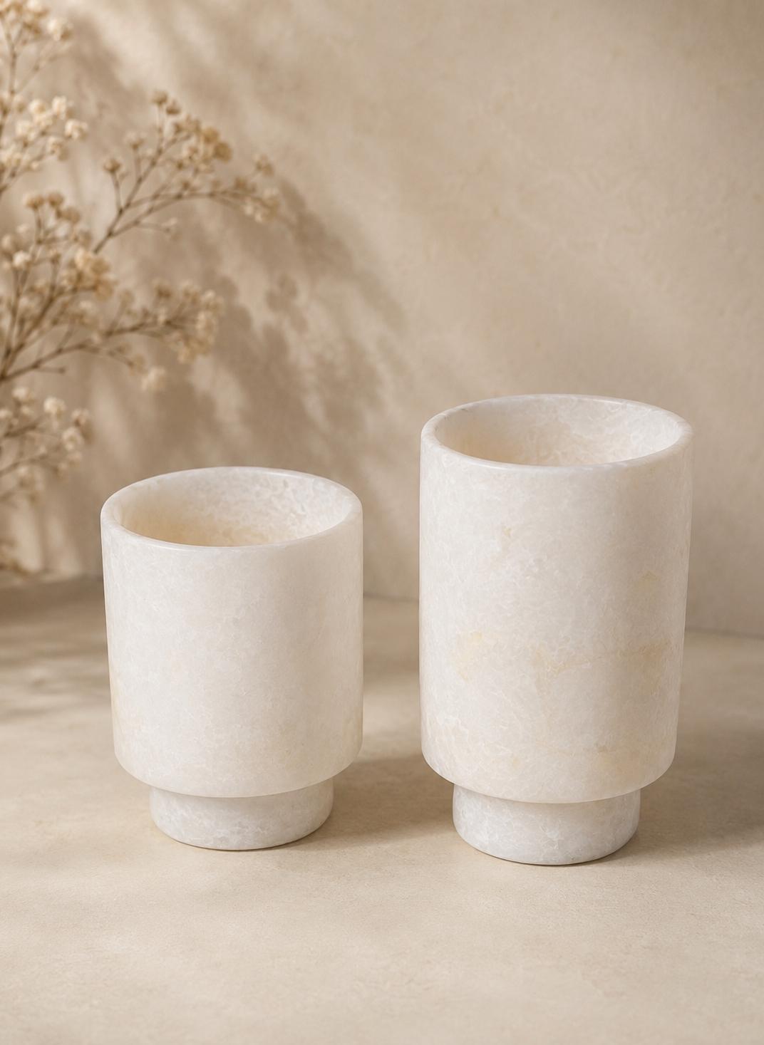 Alabaster Tea Light Holder Coupe, White Alabaster Stone Candle Holder. Egyptian White Alabaster Candle Holder. Flat Alabaster