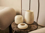 Set Of 3 White ALABASTER CANDLE HOLDER White Alabaster Candle Holder. Tea Light Candle Holder. Alabaster Natural Stone