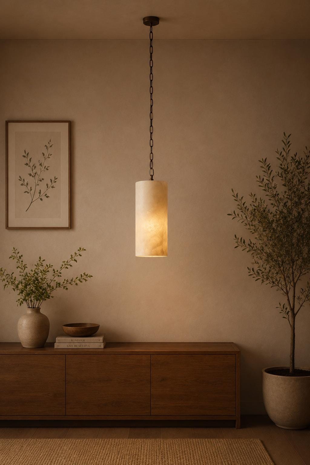 White Alabaster Stone Pendant Lamp. Ceiling light. Natural Alabaster Stone Hanging Lamp
