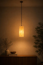 White Alabaster Stone Pendant Lamp. Ceiling light. Natural Alabaster Stone Hanging Lamp